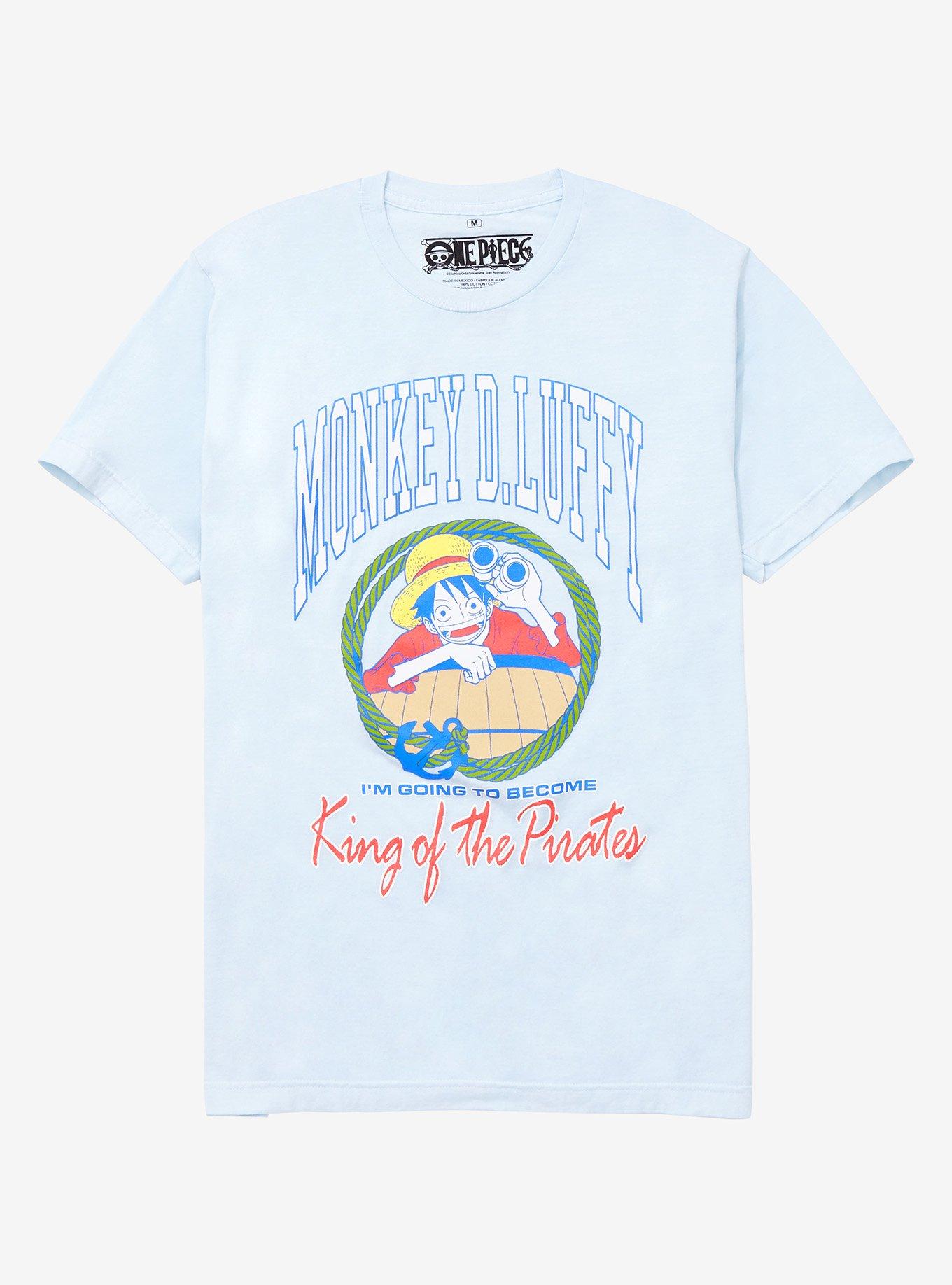 One Piece Monkey D. Luffy King of the Pirates T-Shirt - BoxLunch Exclusive, LIGHT BLUE, hi-res