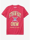 One Piece Straw Hat Crew Collegiate T-Shirt - BoxLunch Exclusive, LIGHT RED, hi-res