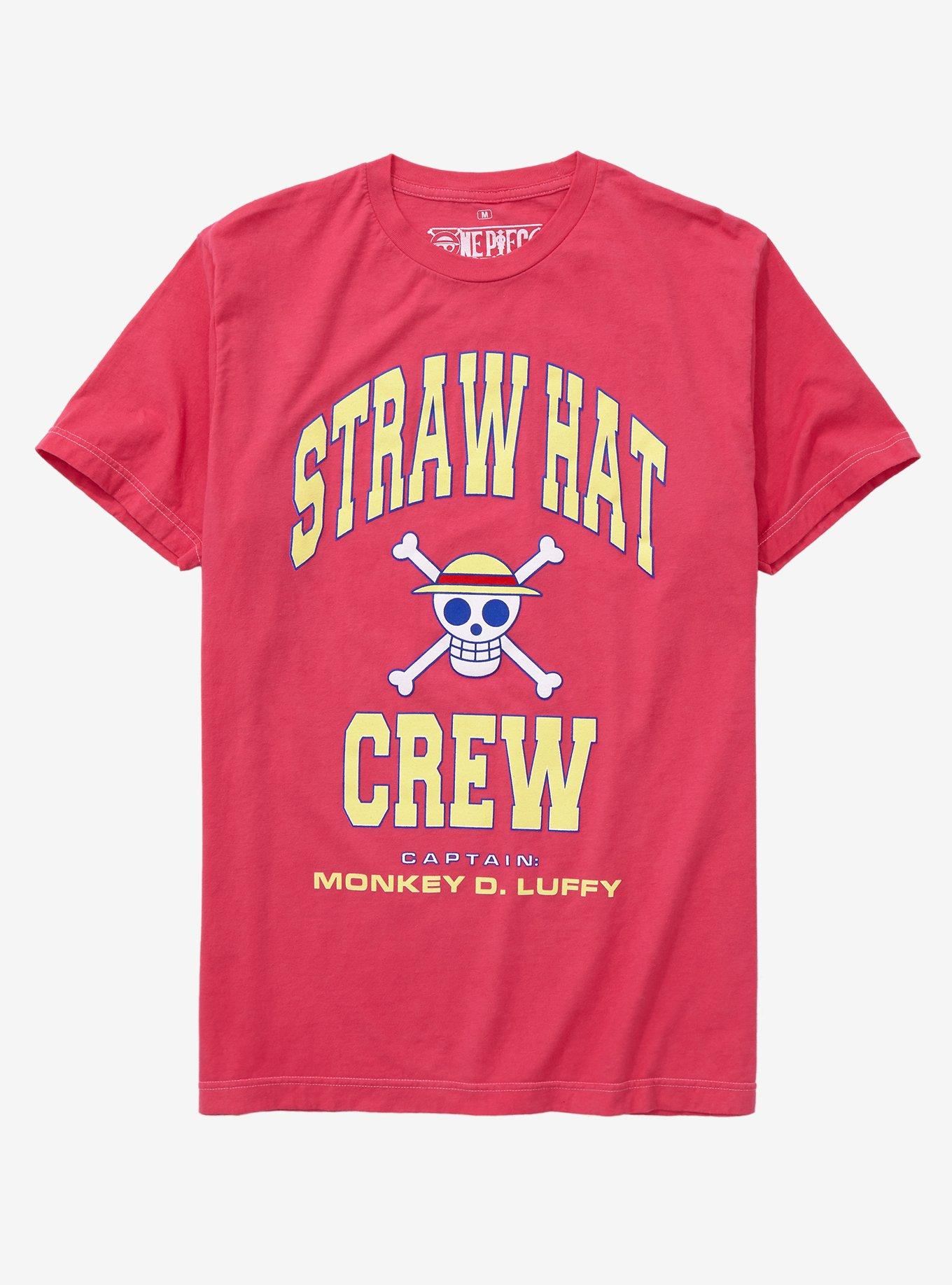 One Piece Straw Hat Crew Collegiate T-Shirt - BoxLunch Exclusive, LIGHT RED, hi-res