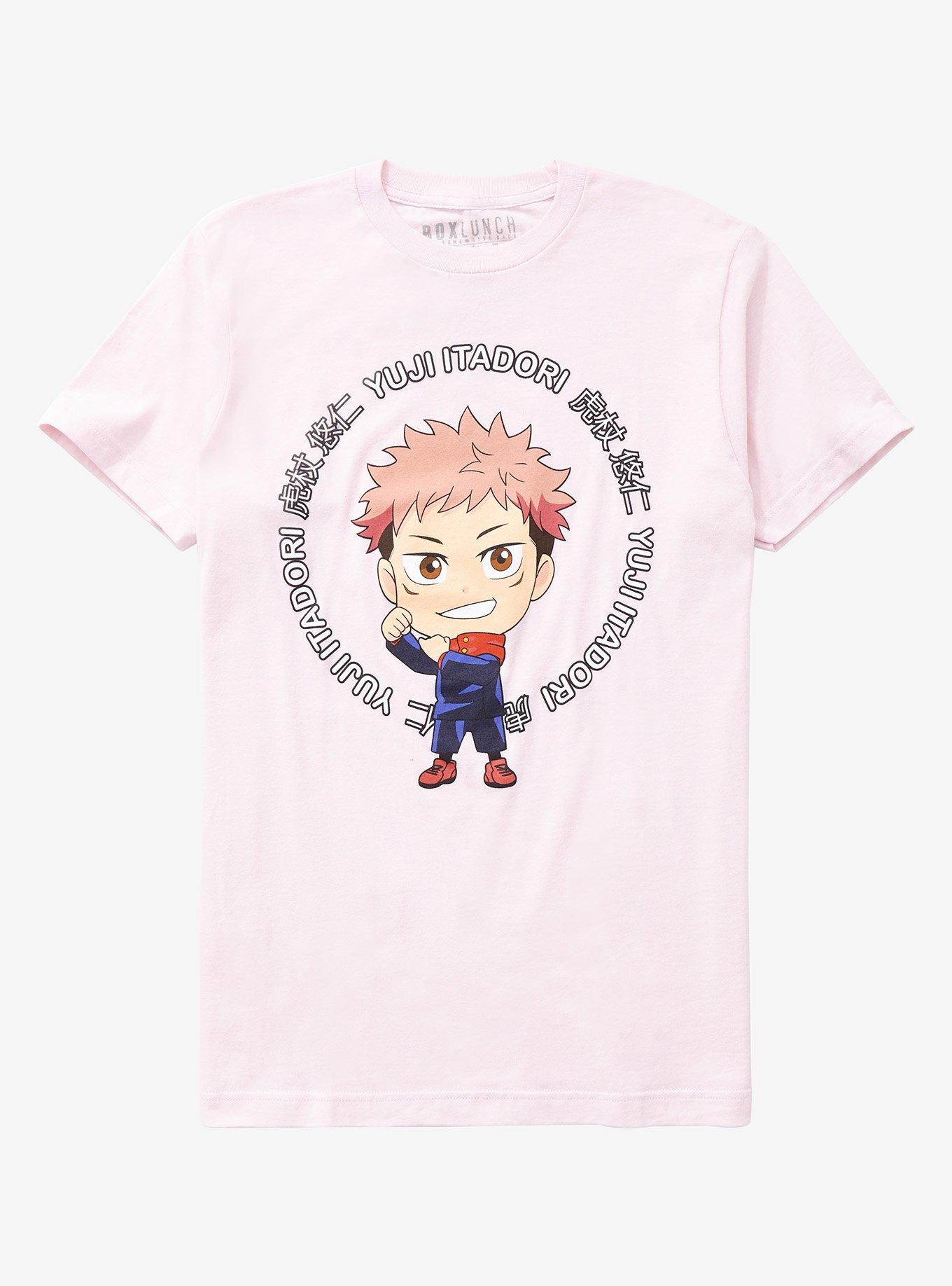 Jujutsu Kaisen Chibi Yuji Itadori T-Shirt - BoxLunch Exclusive, PINK, hi-res