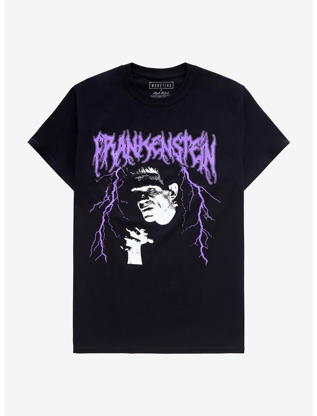 Universal Monsters Frankenstein Monster Metal T-Shirt, BLACK, hi-res