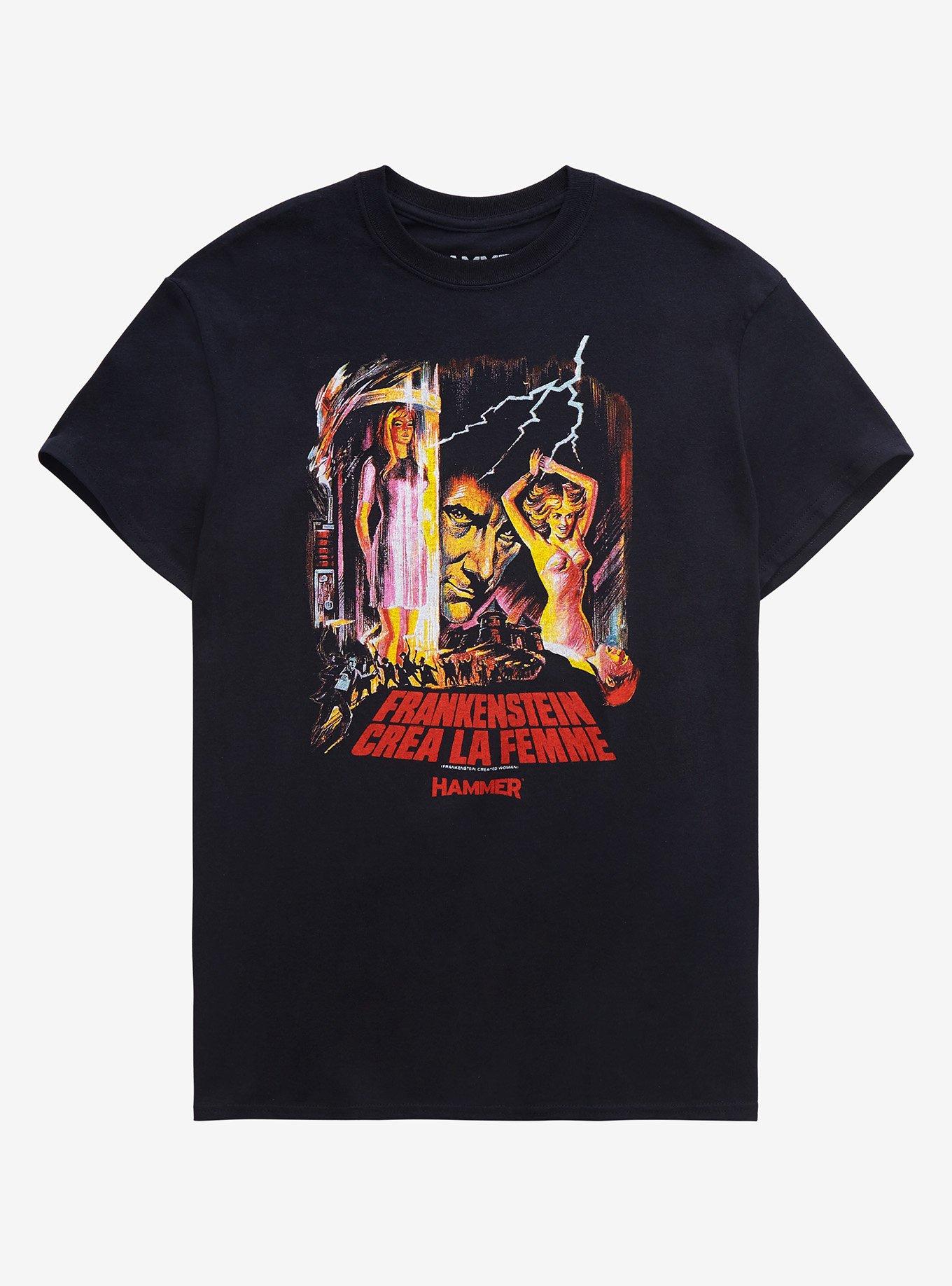 Frankenstein Created Woman Retro T-Shirt, BLACK, hi-res