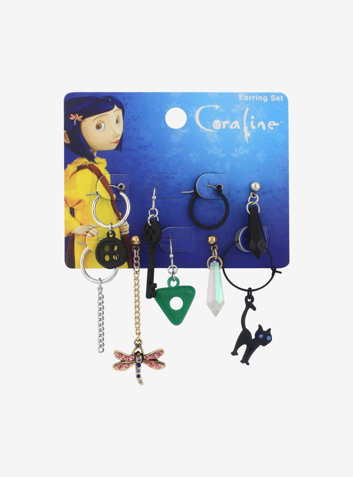 Coraline Mismatch Earring Set Hot Topic