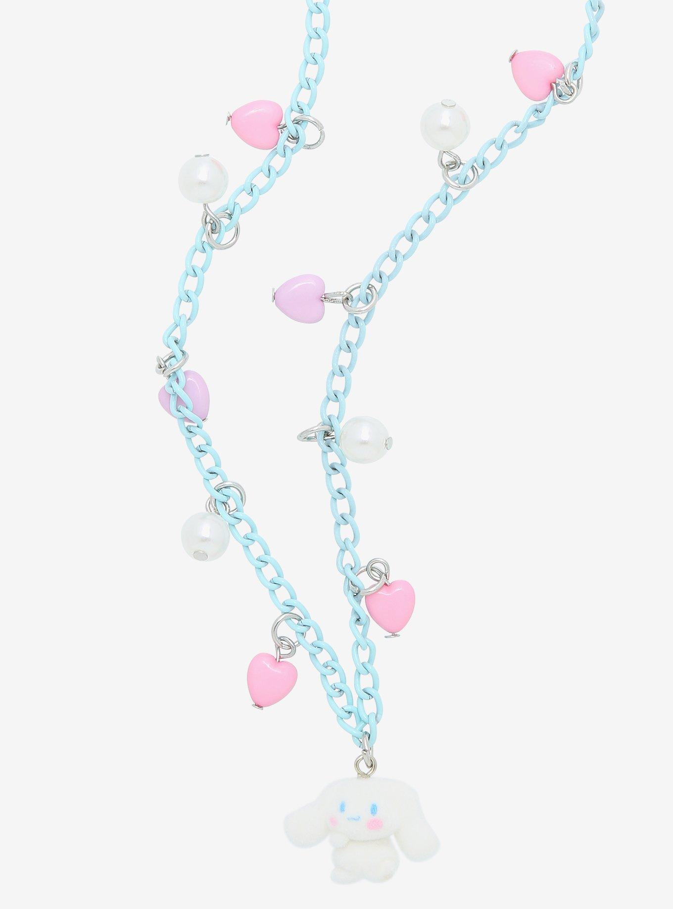 Cinnamoroll Hearts & Pearls Charm Necklace