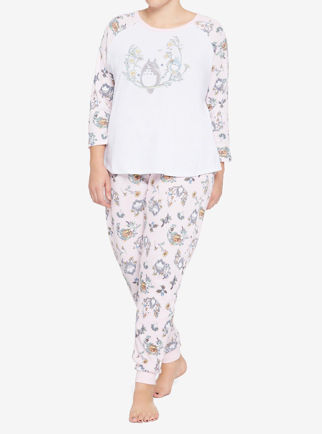Her Universe Studio Ghibli My Neighbor Totoro Pastel Dandelion Thermal Pajama Set Plus Size, MULTI, hi-res
