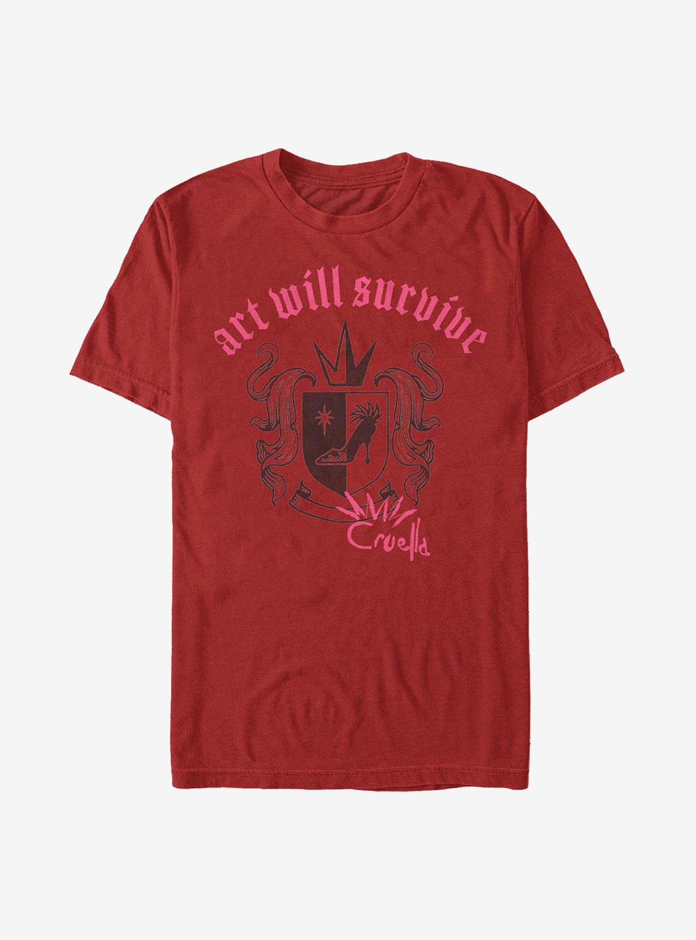 Disney Cruella Art Will Survive T-Shirt, RED, hi-res