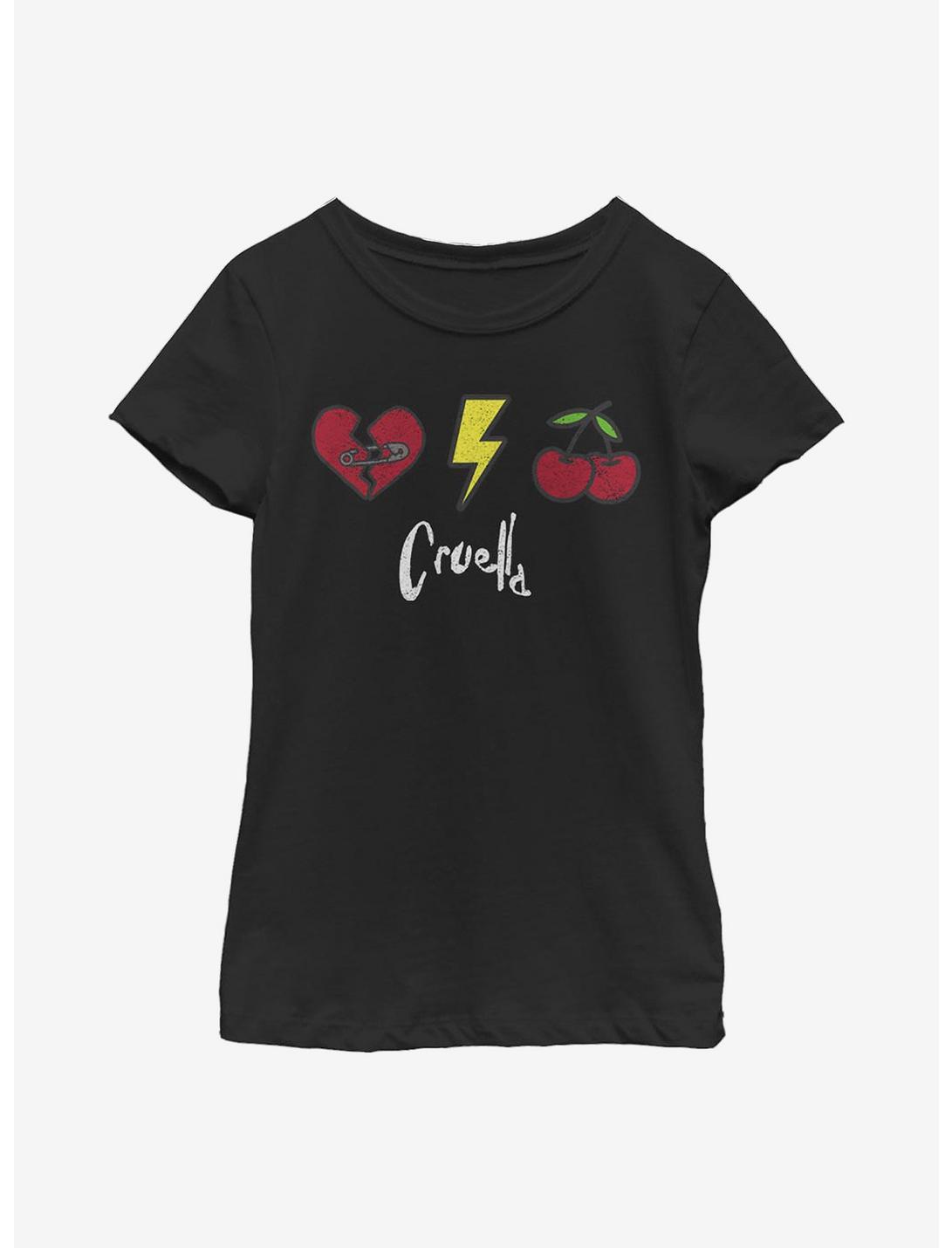 Disney Cruella Patches Youth Girls T-Shirt, BLACK, hi-res