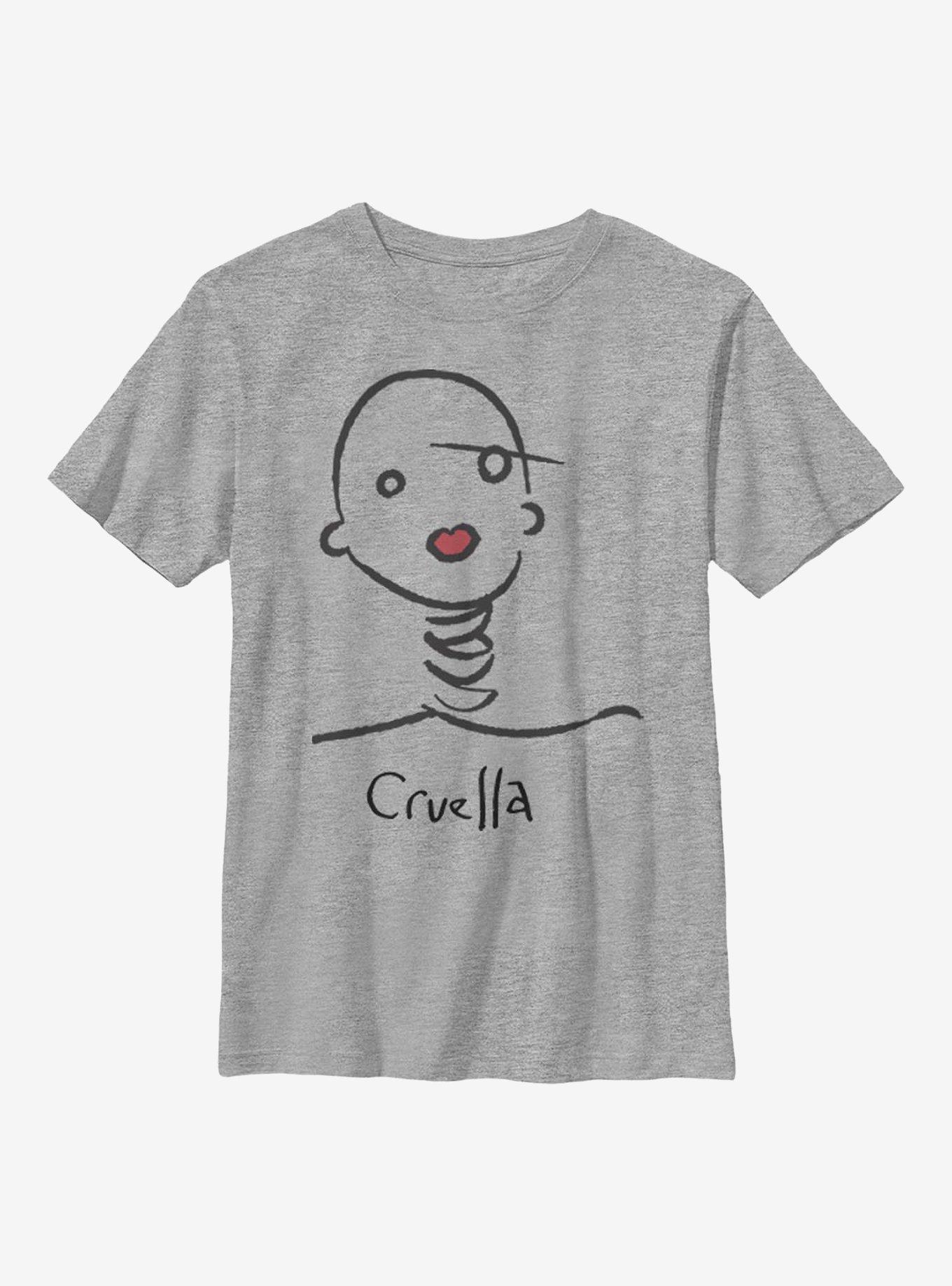 Disney Cruella Doodle Youth T-Shirt, ATH HTR, hi-res