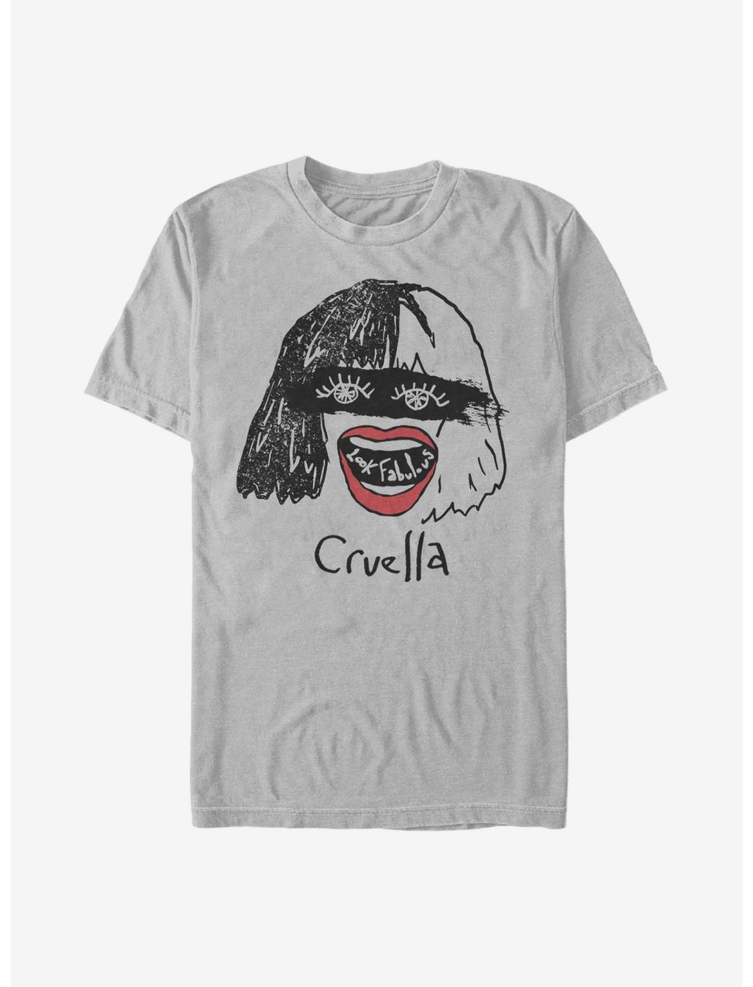 Disney Cruella Look Fabulous Drawing T-Shirt, SILVER, hi-res
