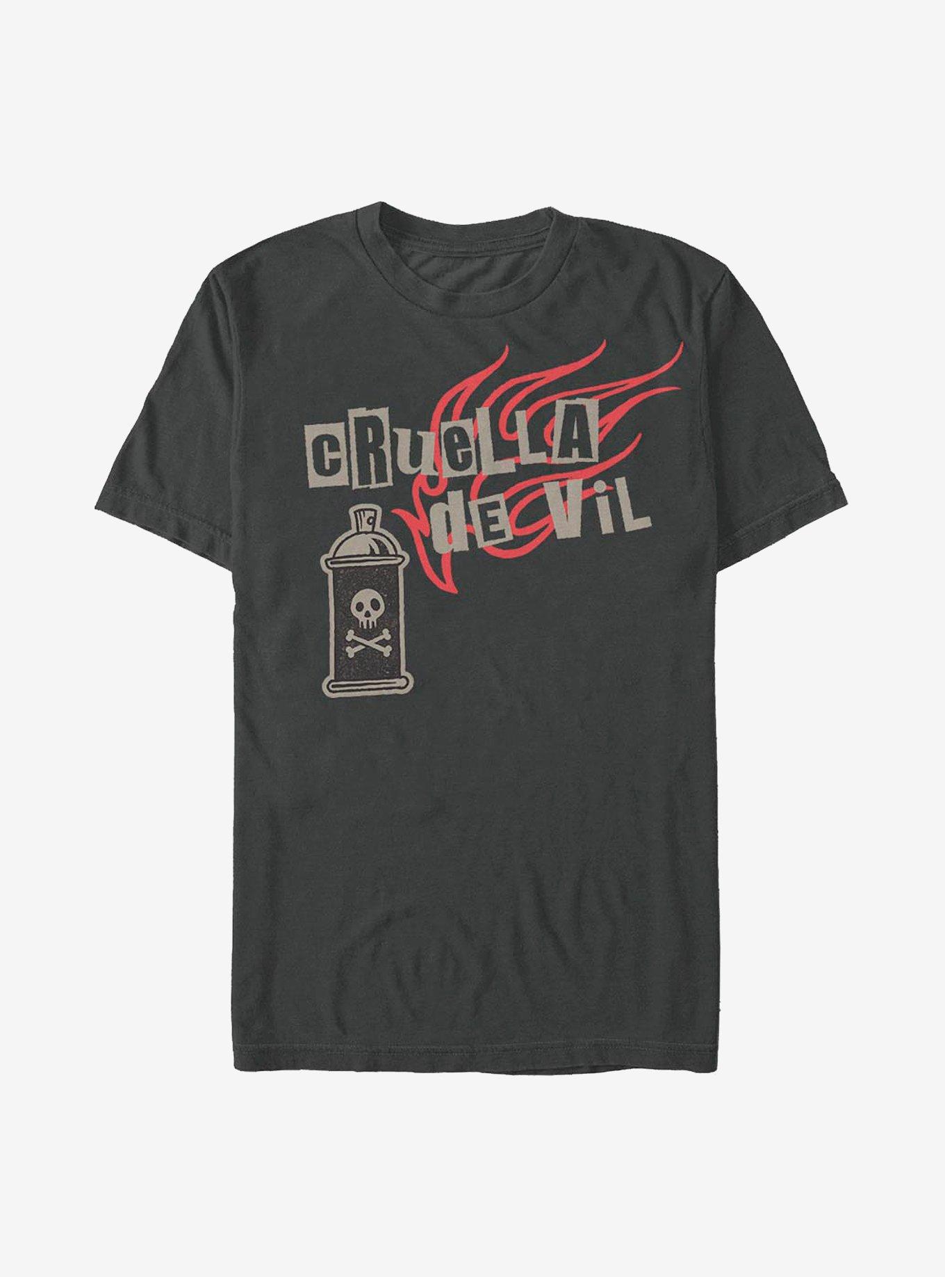Disney Cruella Spray Fire T-Shirt, CHARCOAL, hi-res view 1