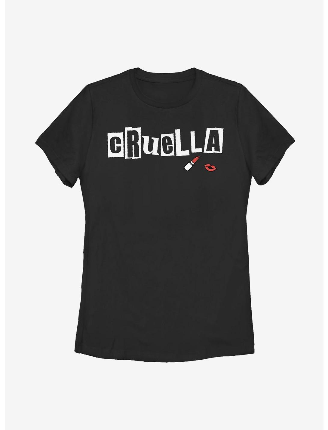 Disney Cruella Name Womens T-Shirt, BLACK, hi-res