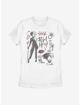 Disney Cruella Fashion Sketch Womens T-Shirt, , hi-res