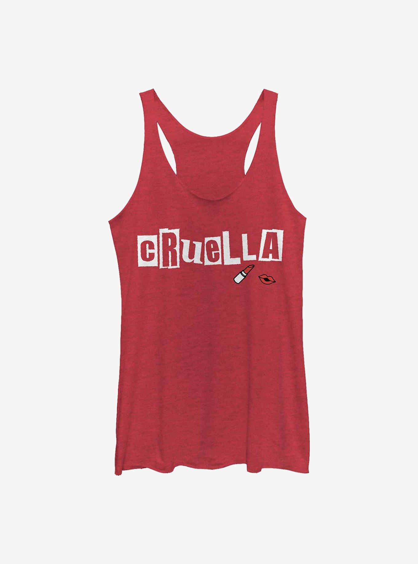 Disney Cruella Name Womens Tank Top, RED HTR, hi-res