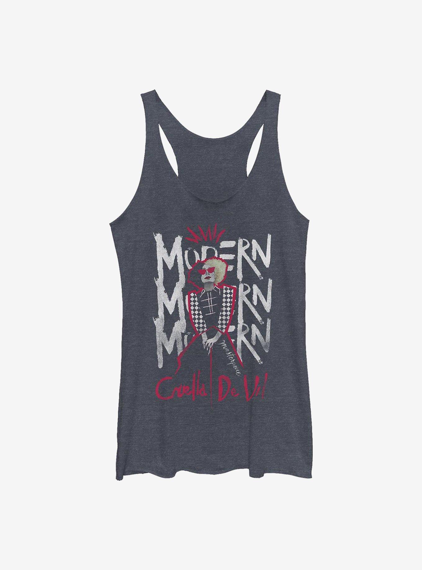 Disney Cruella Modern Masterpiece Womens Tank Top, NAVY HTR, hi-res view 1