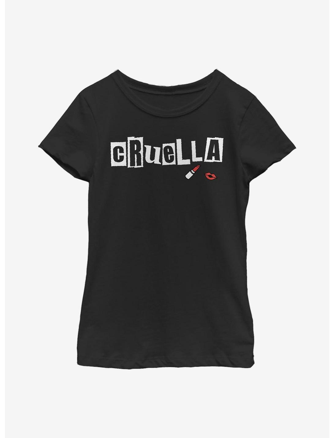 Disney Cruella Name Youth Girls T-Shirt, BLACK, hi-res