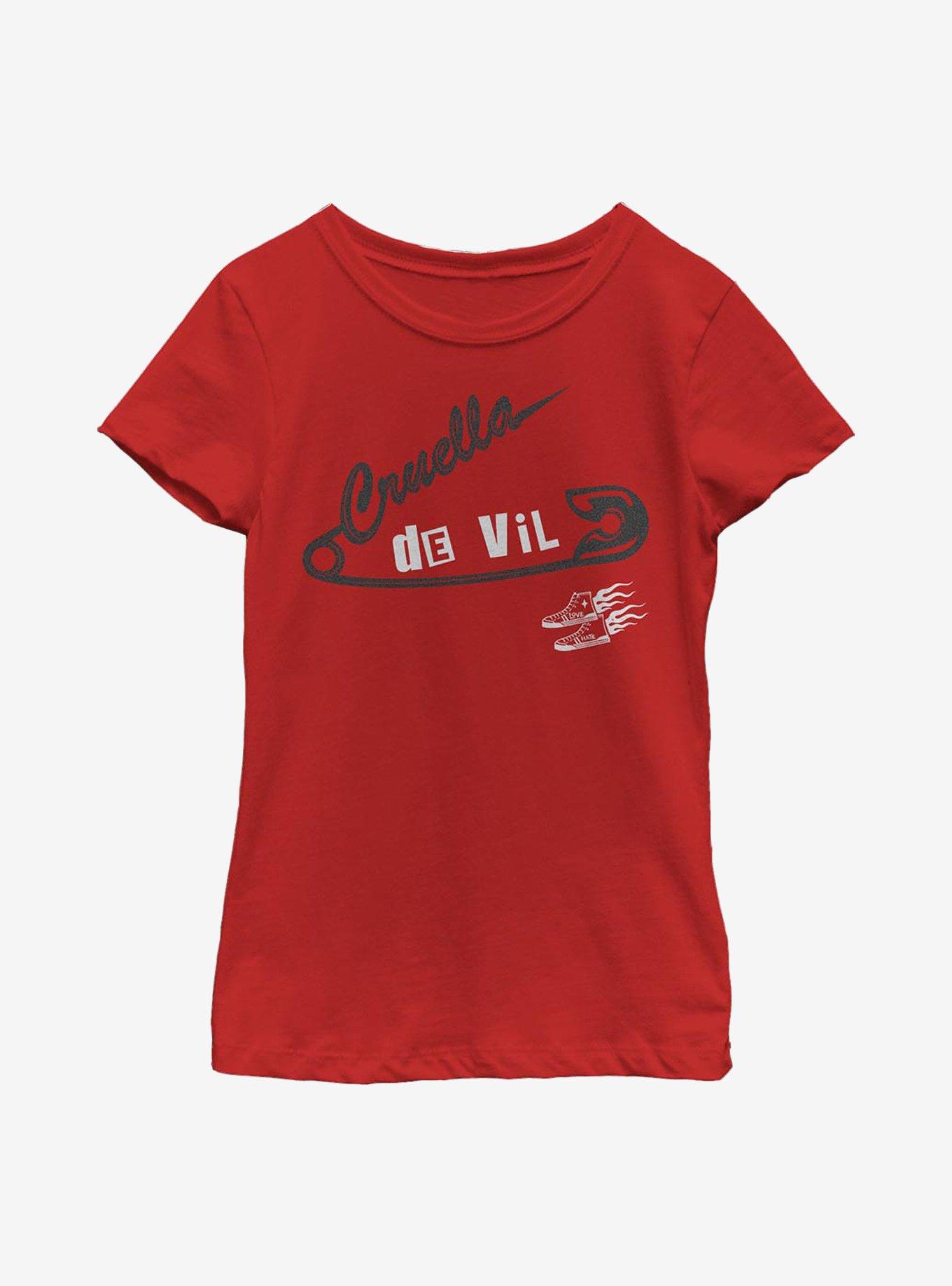 Disney Cruella De Vil Pin Youth Girls T-Shirt, , hi-res