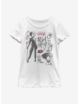 Disney Cruella Fashion Sketch Youth Girls T-Shirt, , hi-res