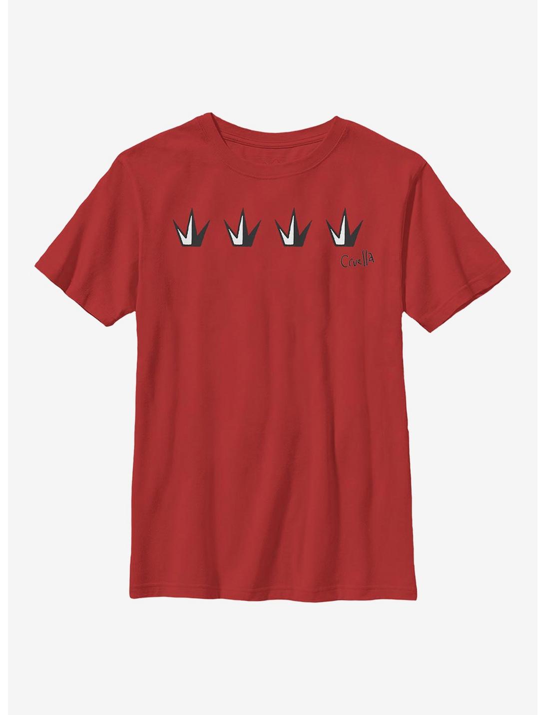 Disney Cruella Crowns Youth T-Shirt, RED, hi-res