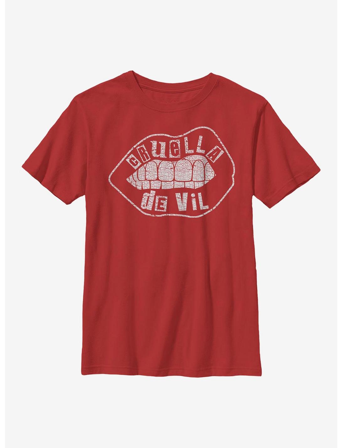 Disney Cruella De Vil Lip Design Youth T-Shirt, RED, hi-res
