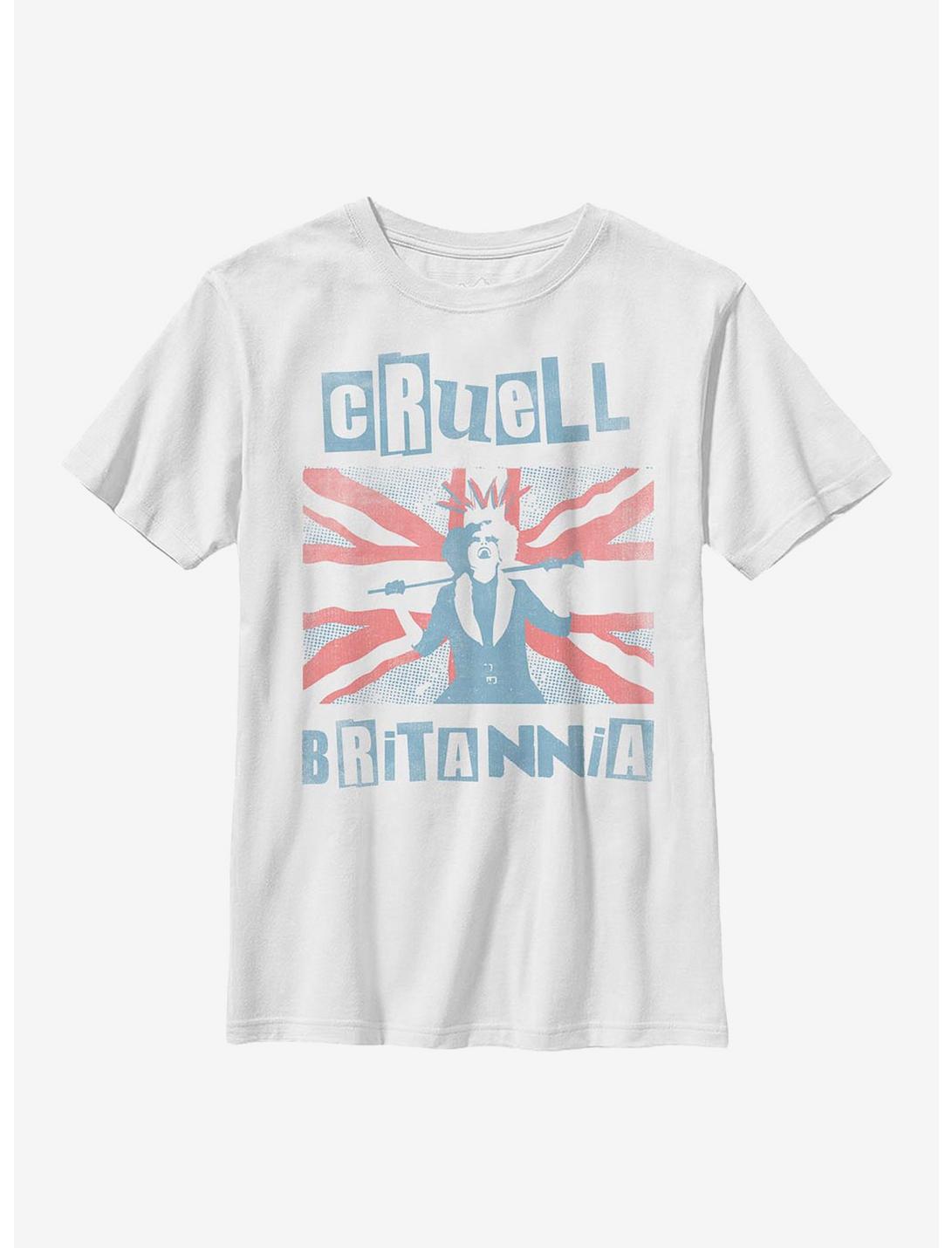 Disney Cruella Britannia Youth T-Shirt, WHITE, hi-res