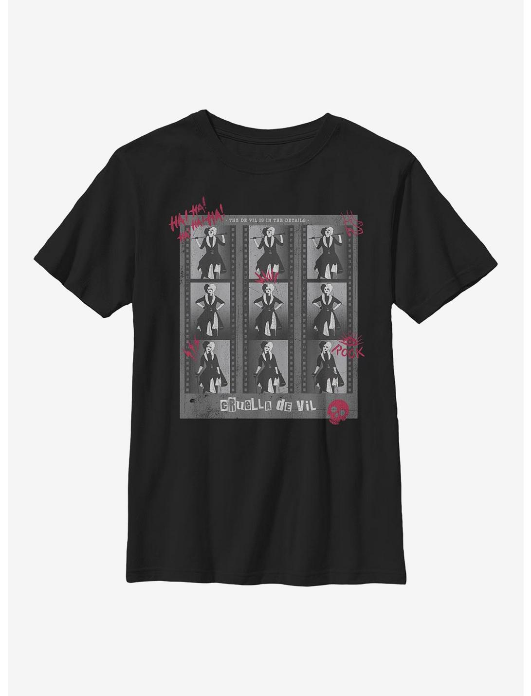 Disney Cruella Negatives Youth T-Shirt, BLACK, hi-res
