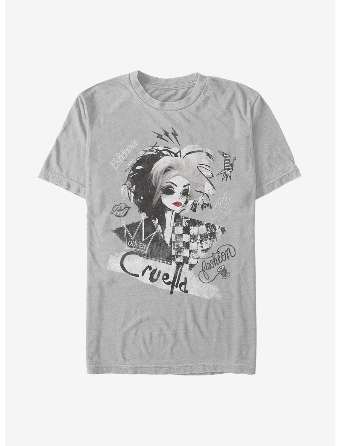 Disney Cruella Artsy T-Shirt, SILVER, hi-res