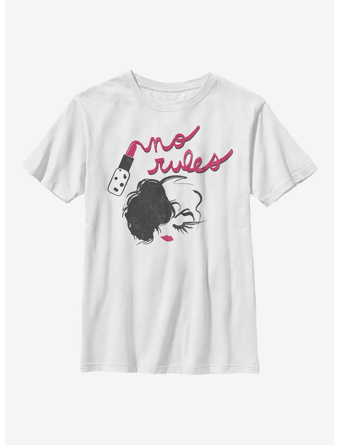 Disney Cruella No Rules Lipstick Youth T-Shirt, WHITE, hi-res