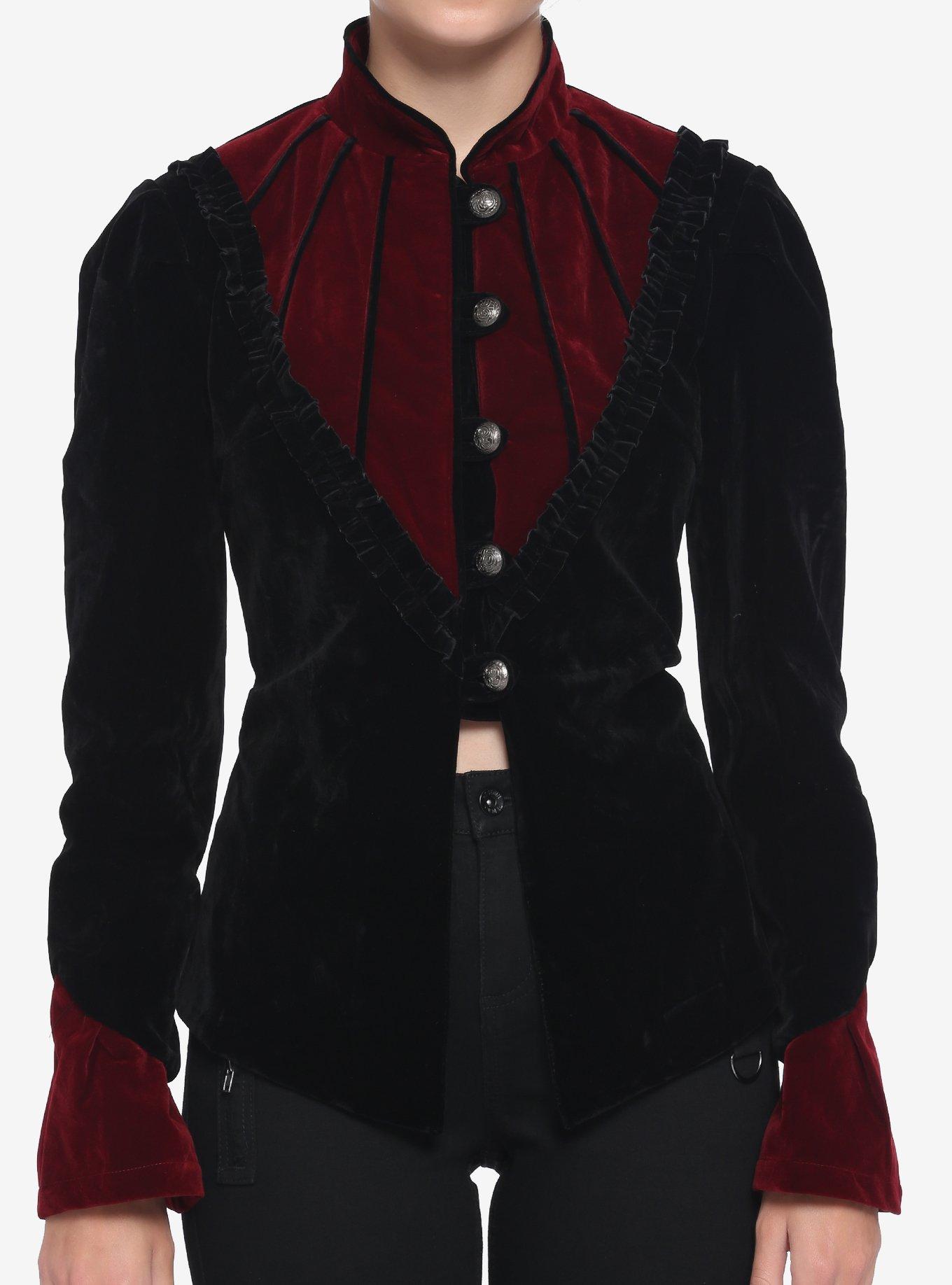 Black Velvet Goth Jacket, , hi-res