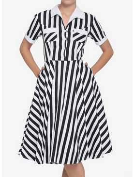 Black White Stripe Dress, , hi-res