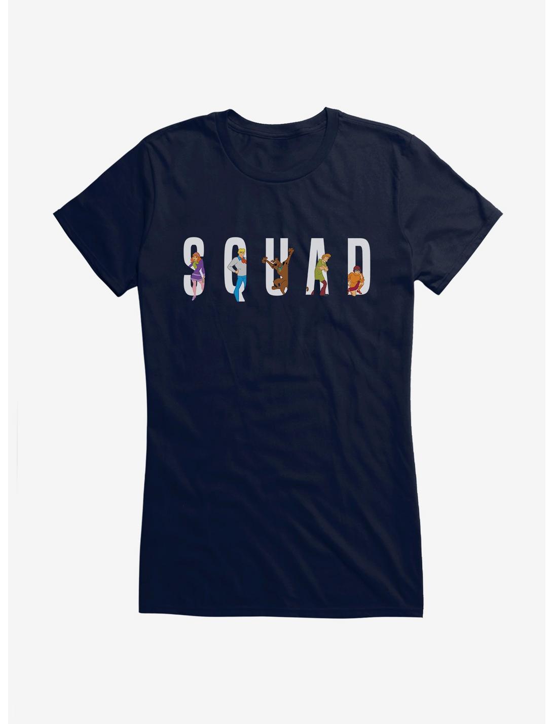 Scooby-Doo 50th Anniversary Squad Goals: Fred, Daphne, Velma, Shaggy and Scooby Girls T-Shirt, NAVY, hi-res
