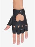 Heart Cutout Moto Fingerless Gloves, , hi-res