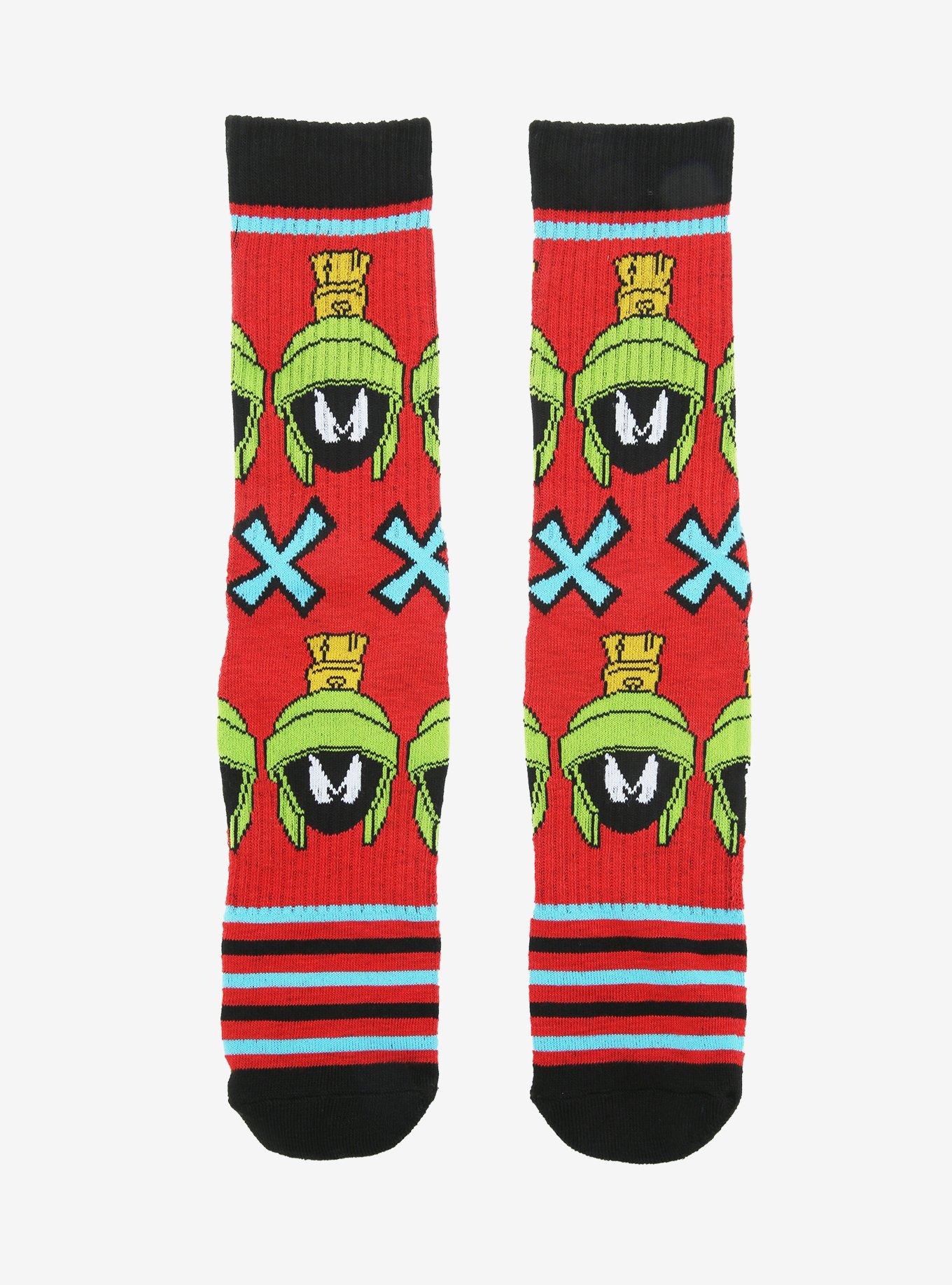 Looney Tunes Marvin The Martian Crew Socks, , hi-res