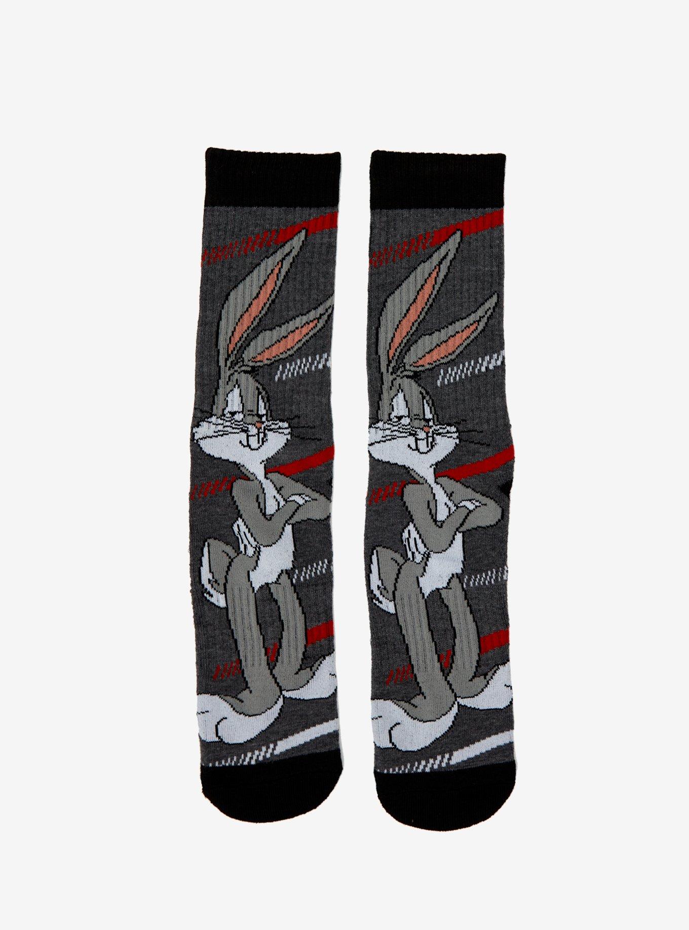 Looney Tunes Grey Bugs Bunny Crew Socks, , hi-res