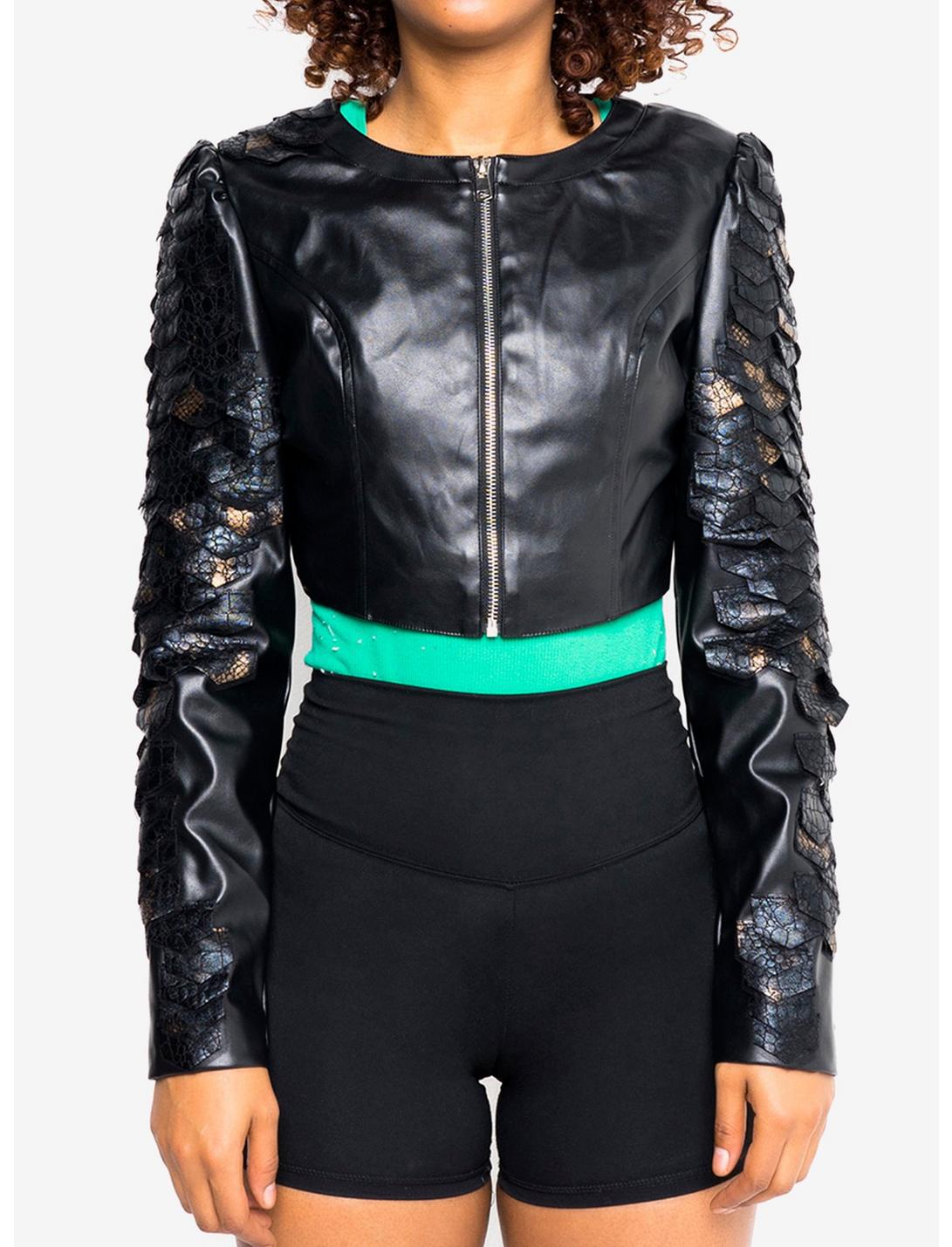 Azalea Wang Scales Cropped Faux Leather Jacket | Hot Topic