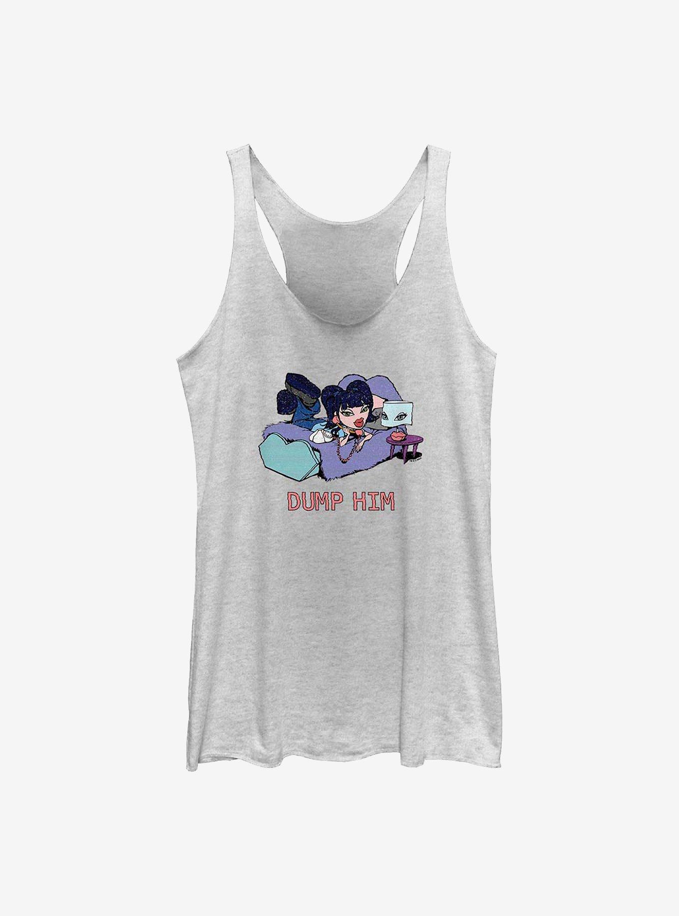 Bratz Dump Him Girls Tank, WHITE HTR, hi-res