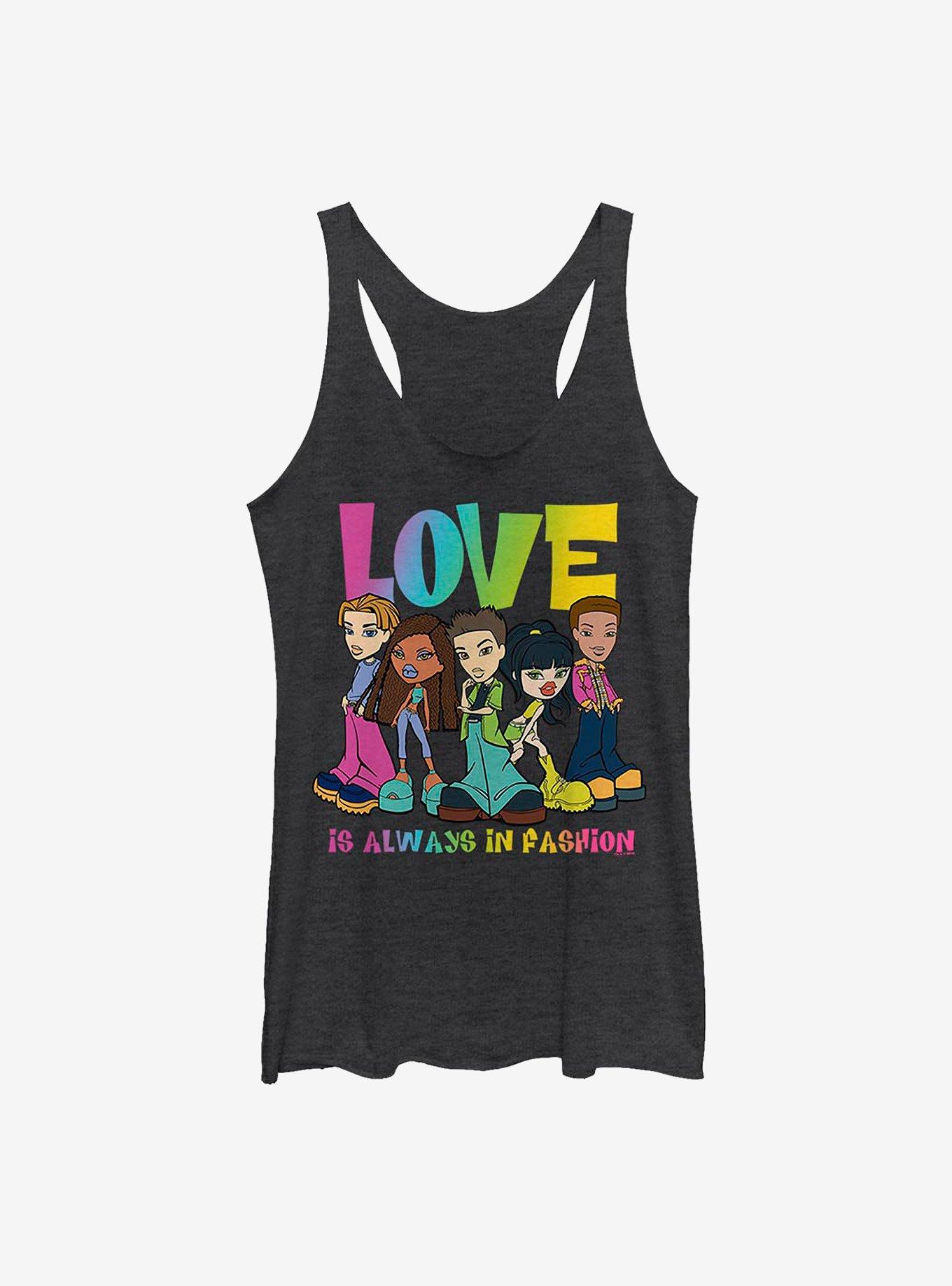 Bratz Rainbow Love Is Always In Fashion Girls Tank, BLK HTR, hi-res