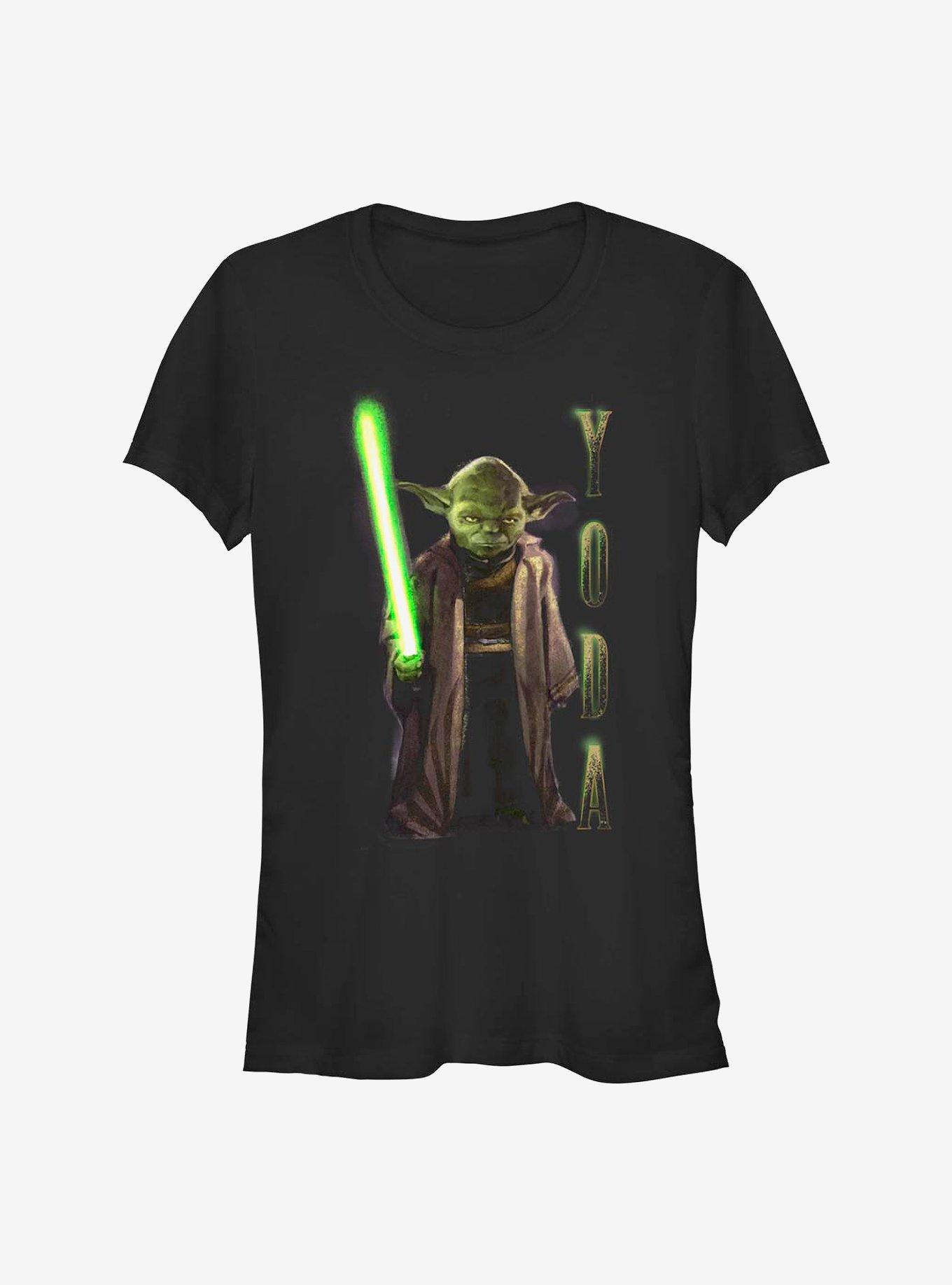 Star Wars: The High Republic Yoda Hero Shot Girls T-Shirt, BLACK, hi-res