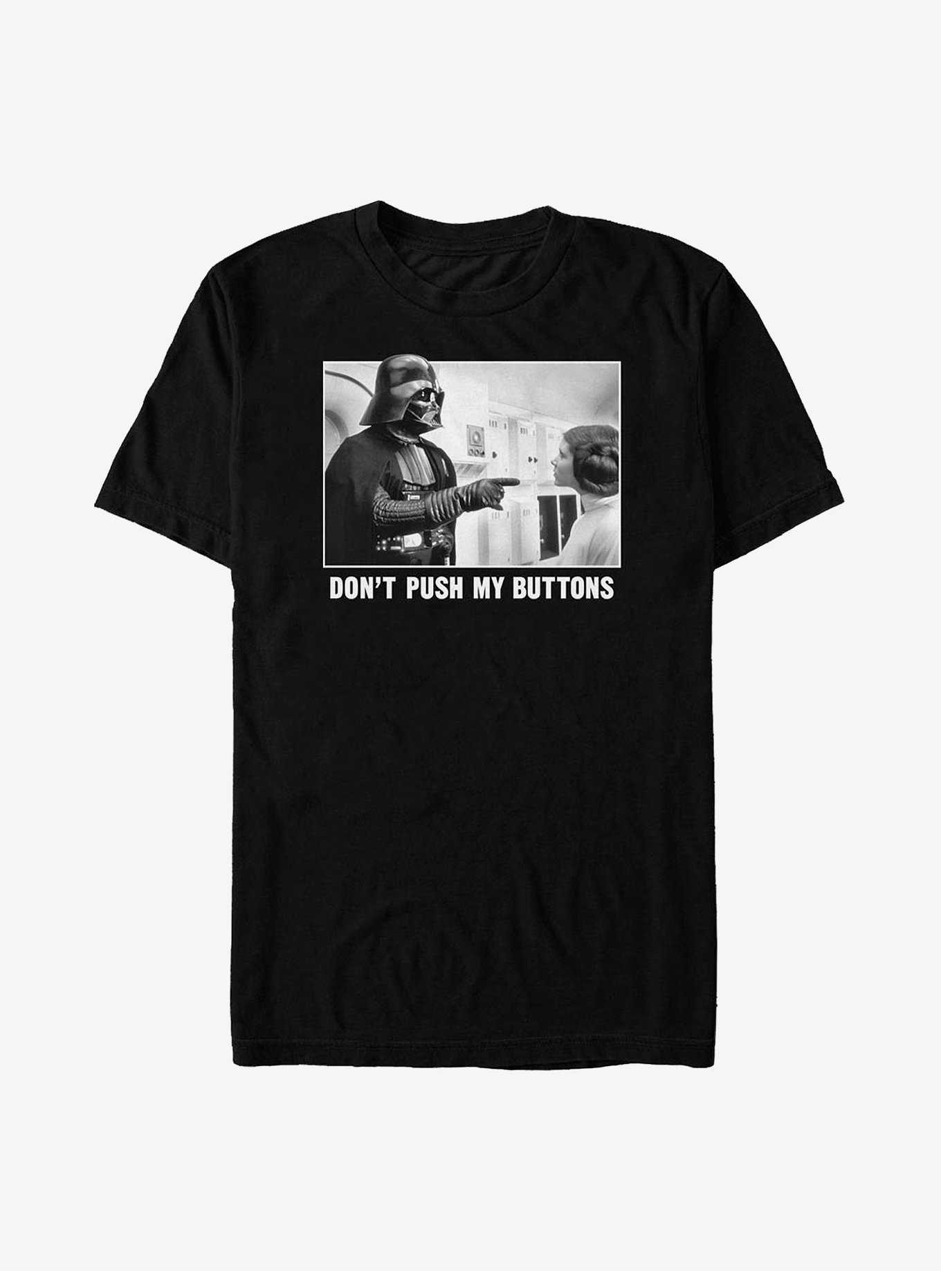 Star Wars Darth Vader Meme Button Pusher T-Shirt, BLACK, hi-res