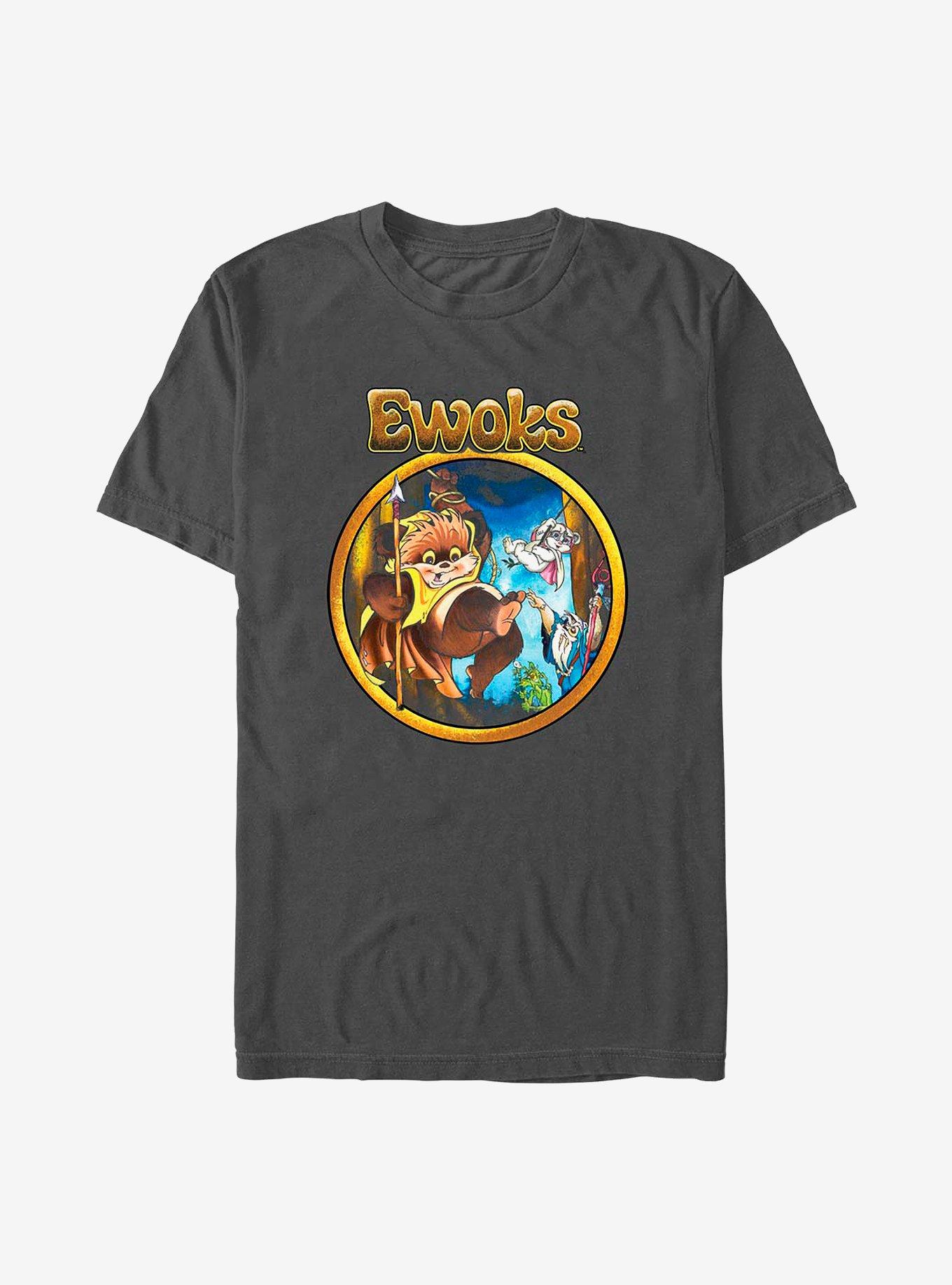 Star Wars Cartoon Ewoks T-Shirt, CHARCOAL, hi-res