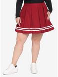 Red Pleated Cheer Skirt Plus Size, BIKING RED, hi-res