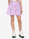 Pink & Blue Plaid Lace-Up Skirt, PLAID - PINK, hi-res
