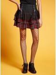 Maroon Plaid Yoke Skirt, PLAID, hi-res