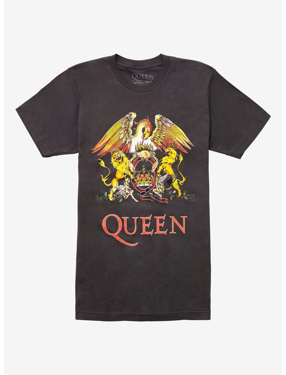 Queen Crest Logo T-Shirt, CHARCOAL, hi-res