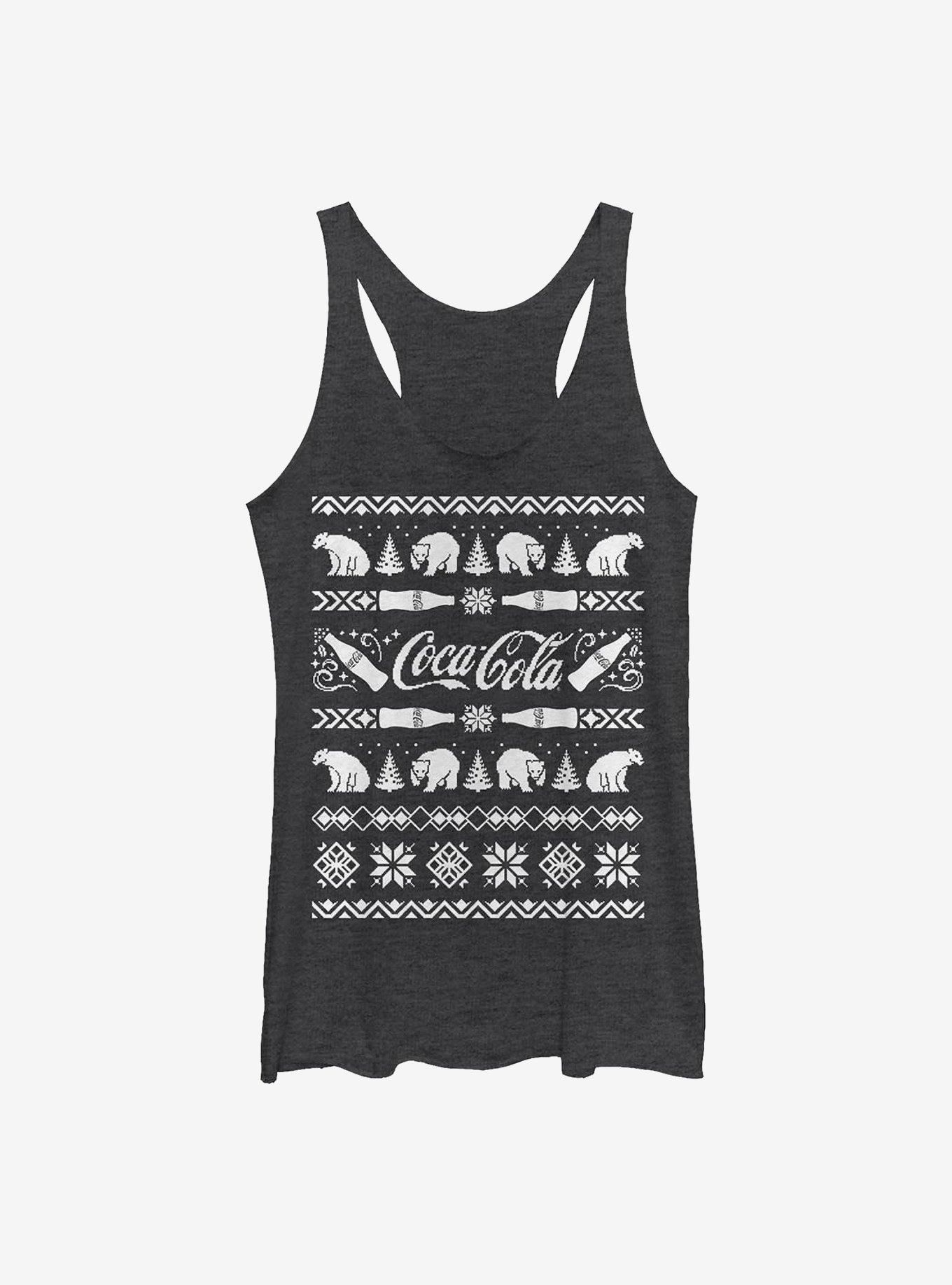 Coke Ugly Sweater Girls Tank, BLK HTR, hi-res