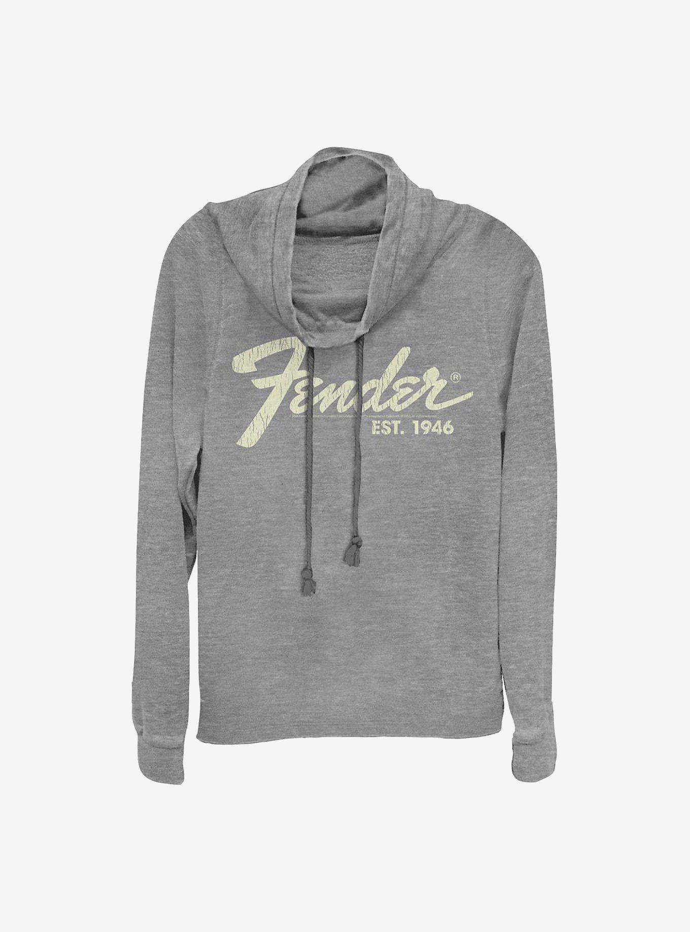 Fender EST. 1946 Cowlneck Long-Sleeve Girls Top, GRAY HTR, hi-res