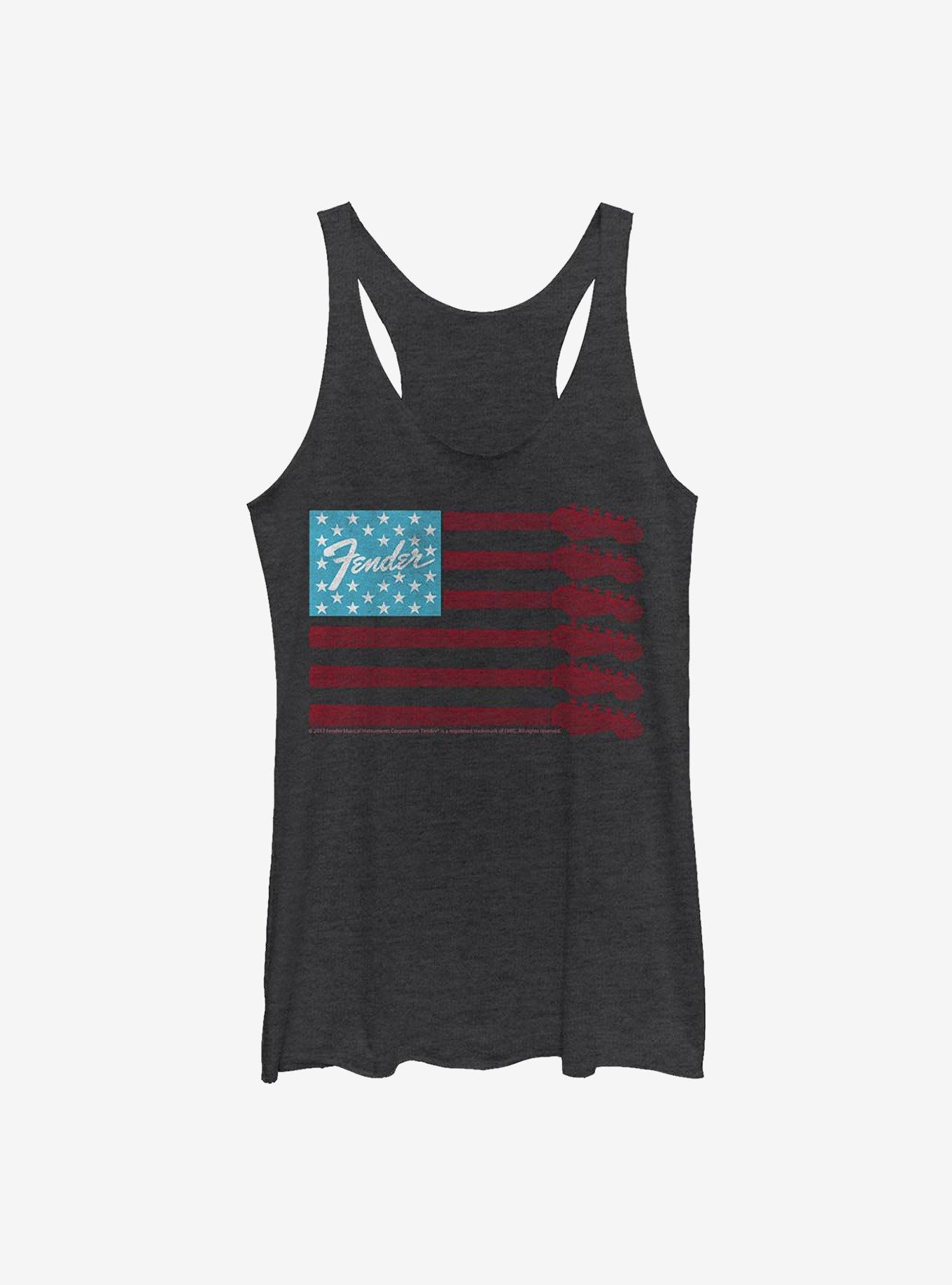 Fender Guitar Flag Girls Tank, BLK HTR, hi-res