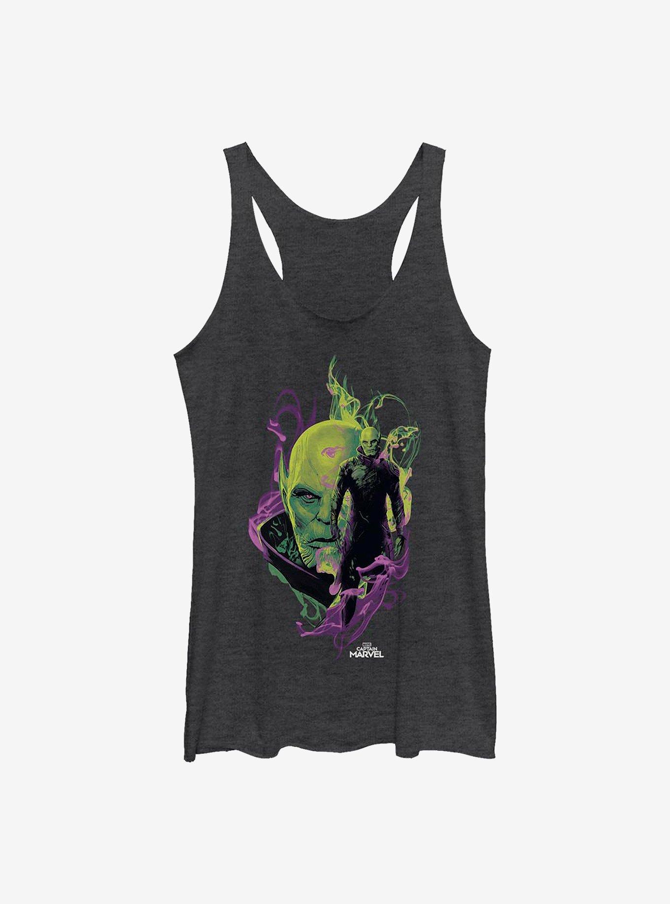 Marvel Captain Marvel In Smoke Girls Tank, BLK HTR, hi-res