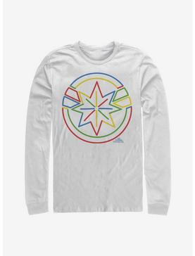 Marvel Captain Marvel Colorful Logo Long-Sleeve T-Shirt, WHITE, hi-res