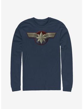 Marvel Captain Marvel Logo Long-Sleeve T-Shirt, NAVY, hi-res