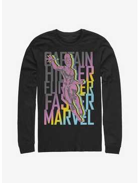 Marvel Captain Marvel Fly Stack Long-Sleeve T-Shirt, , hi-res